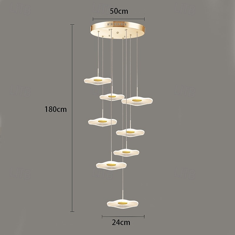 180 cm Enkelt design Øyesign Anheng Lys Metall Akryl galvanisert Malte overflater Moderne Nordisk stil 110-120V 220-240V 2025 - $223.49 –P18