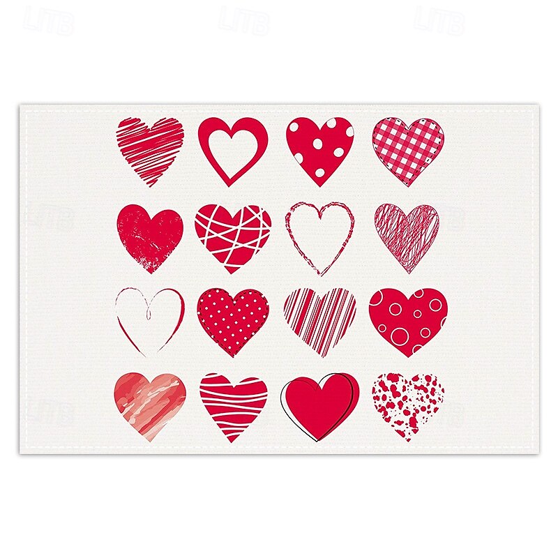 Valentine's Day Placemats Set of 4 Romantic and Decorative Table Mats Featuring Heart or Rose Patterns Durable and Heat-Resistant Perfect for Adding a Touch of Love to Your Dining Table Decor 2025 - $14.49 –P7
