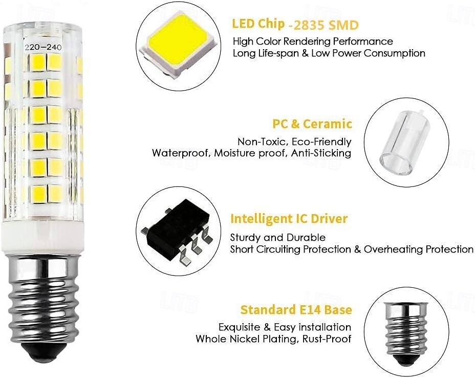 E14 LED Lamp 7W Bulb Replacement 70W Halogen Bulbs 360 Beam Angle for Chandelier Wall Lamp Desk Lamp 5Pcs 2025 - $15.49 –P1