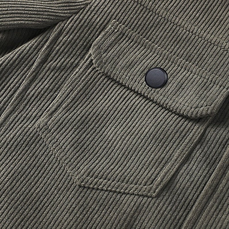 Herr Manchesterjacka Fleece-jacka Cargojacka Vardaglig jacka Dagligen Semester Slitsäker Ficka Vår & Höst Slät Mode Klassisk Kavajslag Normal Svart Kaki Armégrön Jacka 2025 - $55.99 –P7