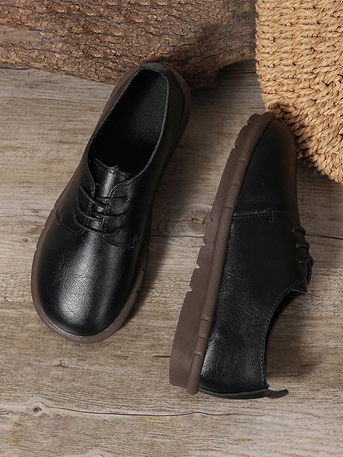 chaussures décontractées à lacets en similicuir marron pour hommes avec semelle antidérapante confortable - parfaites pour un usage quotidien de 2025 ? €23.99 –P7