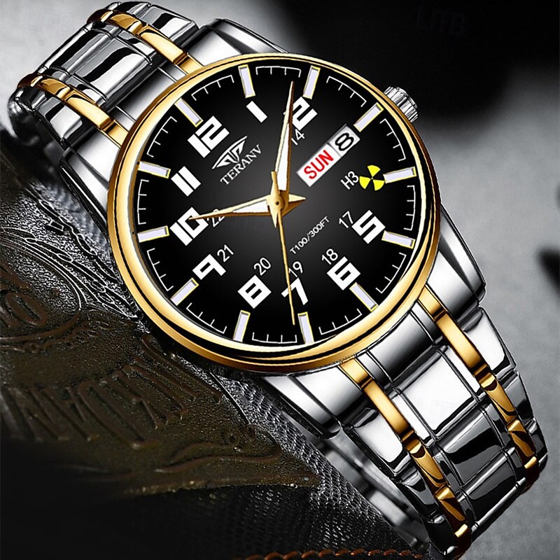 1 pz nuovo acciaio inossidabile con orologio da uomo digitale calendario settimanale display moda tendenza vita viaggio luminescente tempo libero sport affari orologio regalo di compleanno regalo di del 2025 a $22.99 –P2