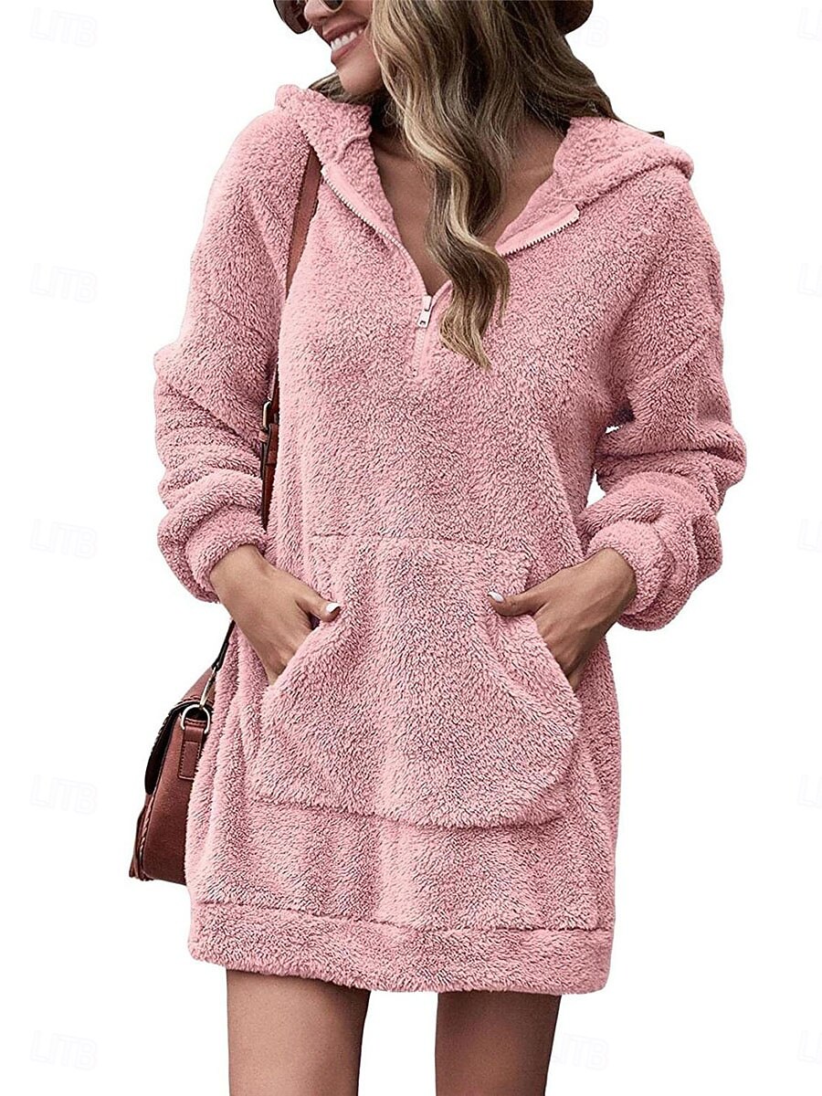 knee length dresses for ladies MB FASHION Ribbed Bodycon Hoodie Mini Dress with Long Sleeves 6413R