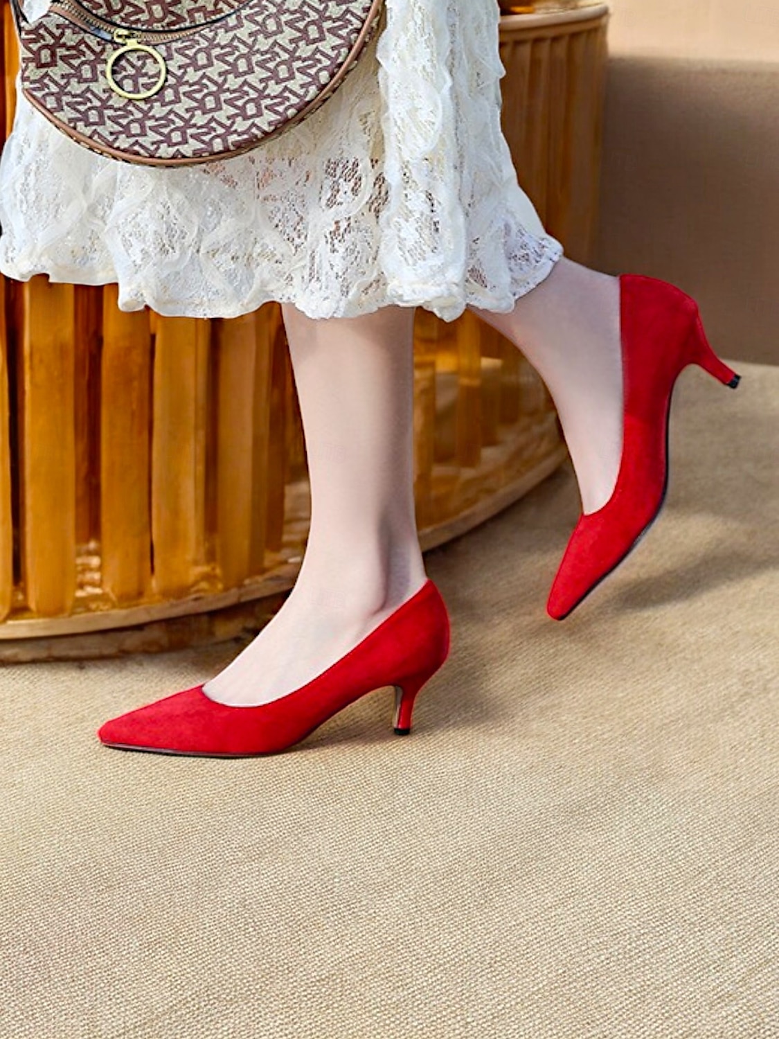 décolleté da donna in pelle scamosciata verde smeraldo con punta affilata e tacco a gattino – scarpe eleganti per l'ufficio o le feste del 2025 a $56.99 -P2