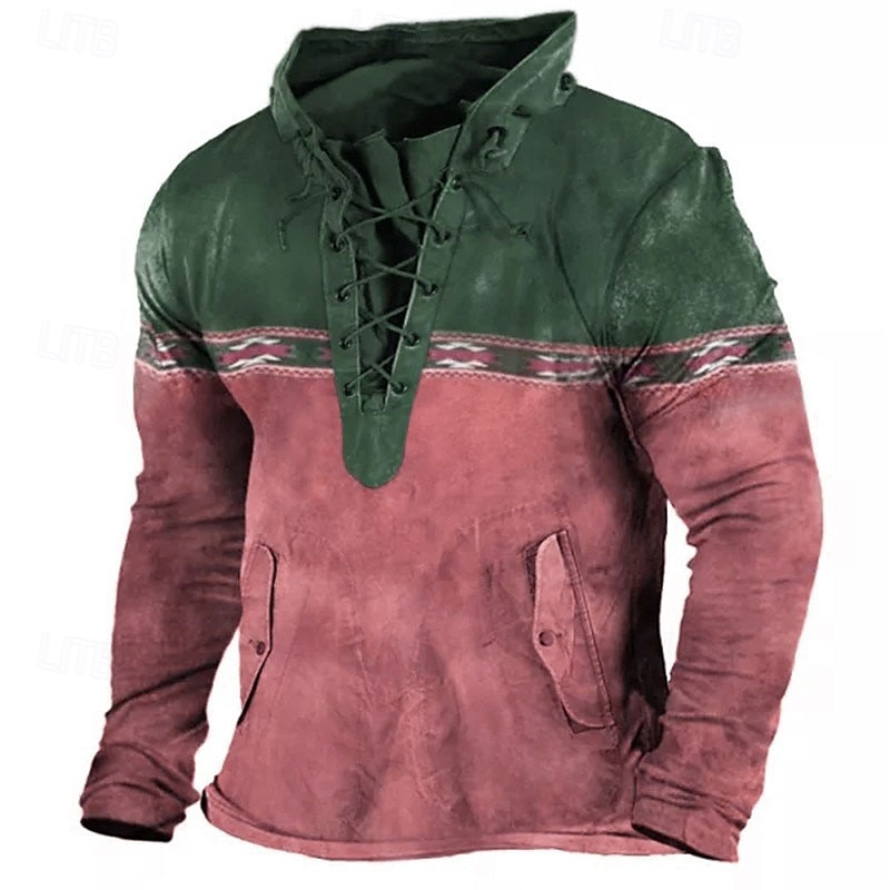 Voor heren Uniseks Kleurenblok Grafische prints Sweatshirt Lange mouw Trui Capuchon Ontwerper Casual Groot en klein 3D-afdrukken Sport & Outdoor Dagelijks Sport Veters Afdrukken Lente & Herfst 2025 - $36.99 –P5