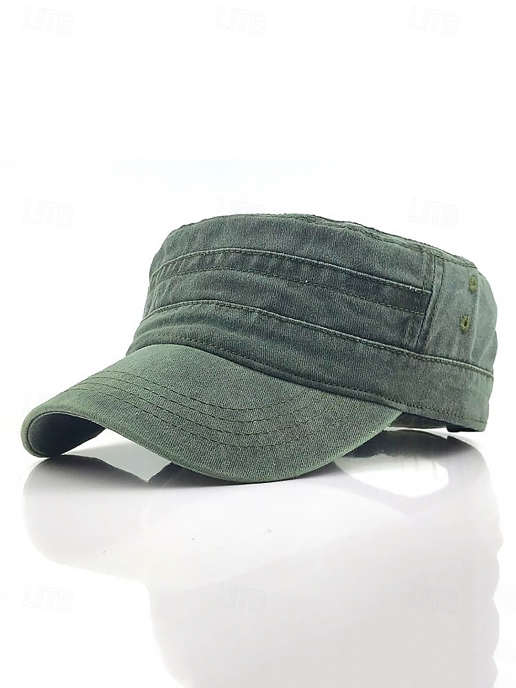 Militär-Kadettenmütze im gewaschenen Vintage-Stil für Herren – lässige, verstellbare Unisex-Armeemütze für den Außenbereich 2025 - $11.99 –P7