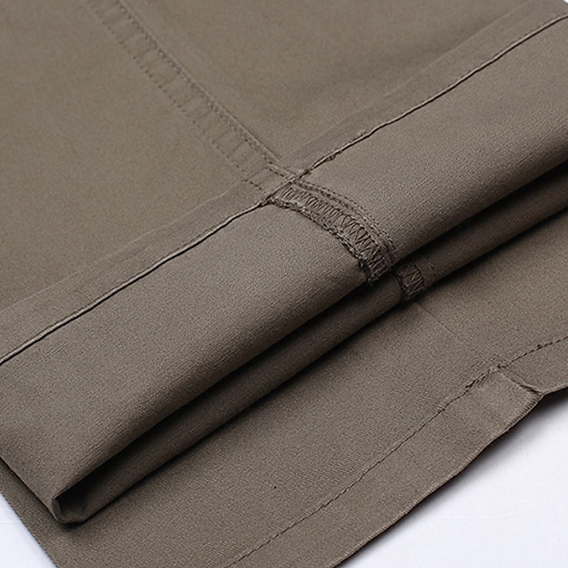Men's Dress Pants Trousers Chinos Buttons Pocket Straight Leg Plain Comfort Formal Party Work Fashion Classic Style Black Navy Blue Micro-elastic 2025 - $39.99 –P2