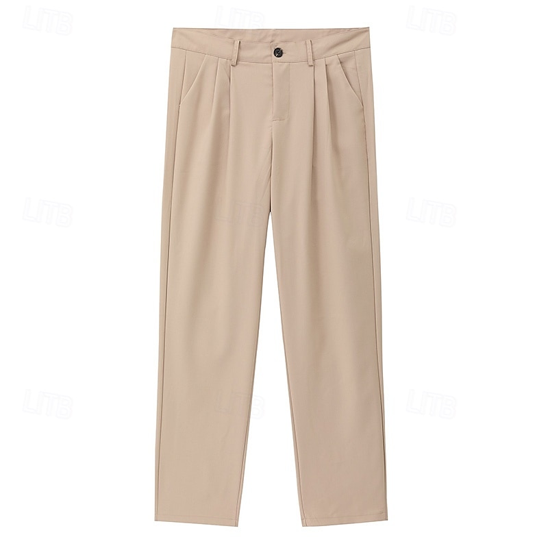 Herr Kostymbyxor Långbyxor Byxor Sommarbyxor Casual byxor Framficka Rakt ben Slät Komfort Bröllop Företag Ledigt Mode Klassisk Mörkbrun KhakiA Microelastisk 2025 - $27.99 –P1