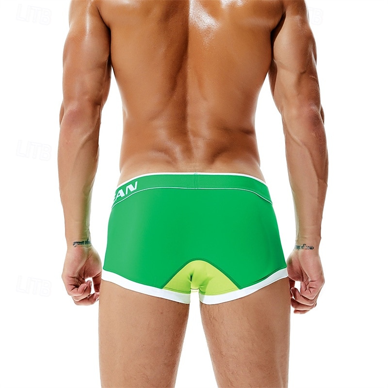 Herren 1 pc Unterwäsche Boxer Boxer-Shorts Patchwork Nylon Atmungsaktiv Weich Komfortabel Farbblock Buchstabe Mittlere Hüfthöhe Schwarz Rote 2025 - $10.49 –P13