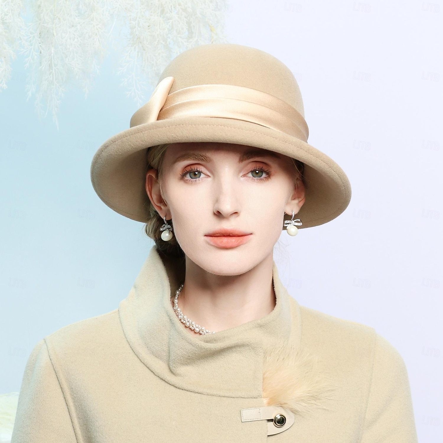hattar 100 % ull bowler / cloche hatt fedorahatt bröllop tefest elegant bröllop med pilbåge skarvning huvudbonader huvudbonader 2025 - $42.99 –P6