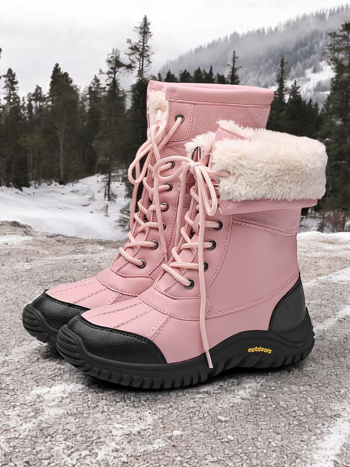 bottes de neige à lacets d'hiver pour femmes - bottes isolées imperméables doublées de fausse fourrure pour les aventures en plein air de 2025 ? $59.99 –P3