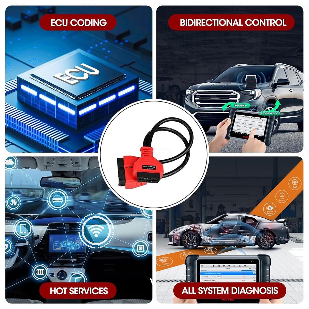 محول obd2 الأصلي لكرايسلر 12 &8 موصل كابل برمجة كابل بروتوكول بوابة التجاوز 2025 - $26.99 –P4