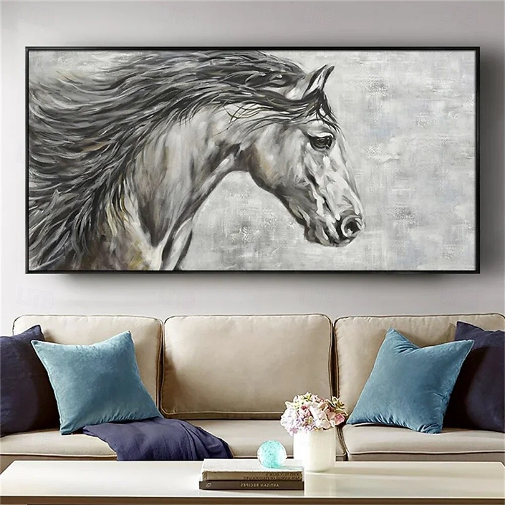 Ölgemälde „Pferd“, handgemalt, abstraktes Tier-Ölgemälde auf Leinwand, modernes Ölgemälde, Pferd, Tier, handgemalt, großes Tiergemälde, Wandkunst, Gemälde für die Heimdekoration 2025 - $75.99 –P5