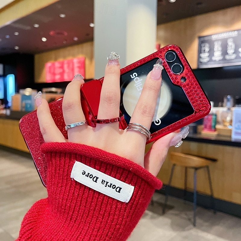 τηλέφωνο tok Για Z Flip 6 Z Flip 5 Z Flip 4 Z Flip 3 Πίσω Κάλυμμα Bling Glitter Shiny Δαχτυλίδι πόρπη Ανθεκτική σε πτώσεις Ρετρό TPU PC 2025 - $31.99 –P8