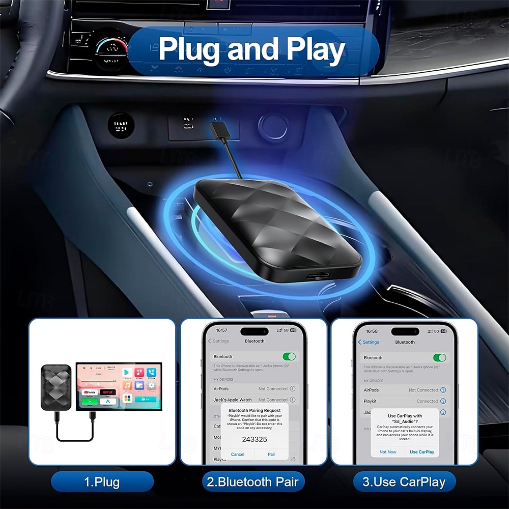 vezeték nélküli carplay adapter  & android auto vezeték nélküli adapter iphone ai box streaming eszközhöz autókhoz OEM vezetékes carplay magic link carplay 2025 - $149.99 –P5