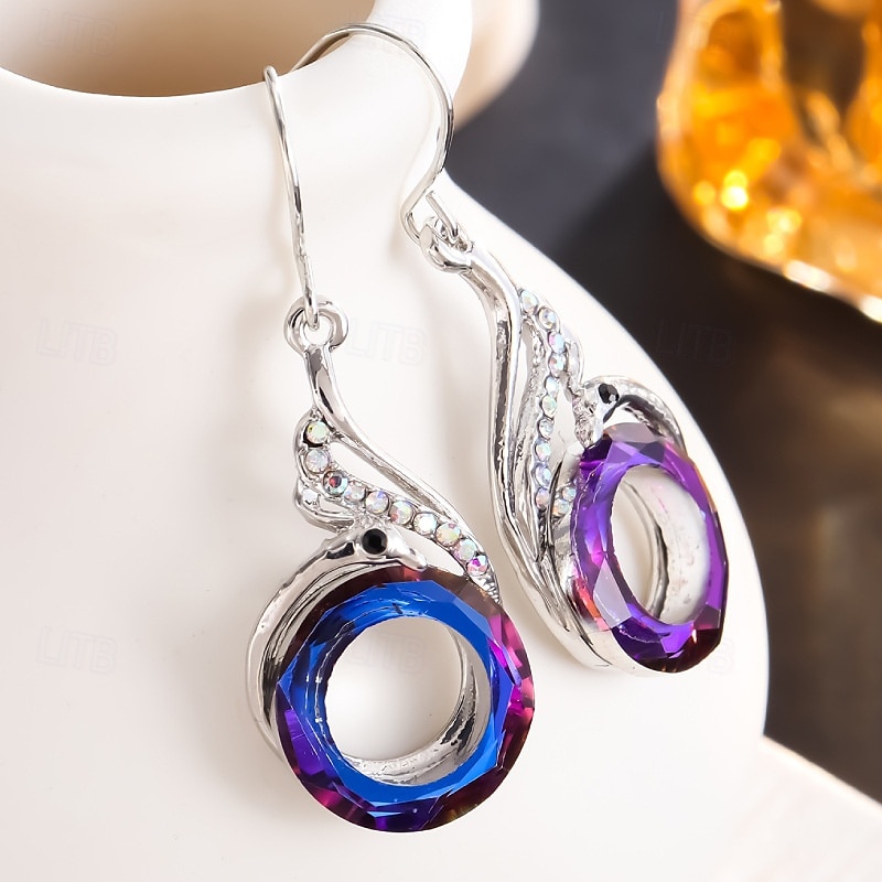 Boucle d'Oreille Créoles Le style rétro Séries de totem Des boucles d'oreilles Bijoux Bleu / Violet / Vert Pour Soirée 1 paire de 2025 ? $23.99 –P3