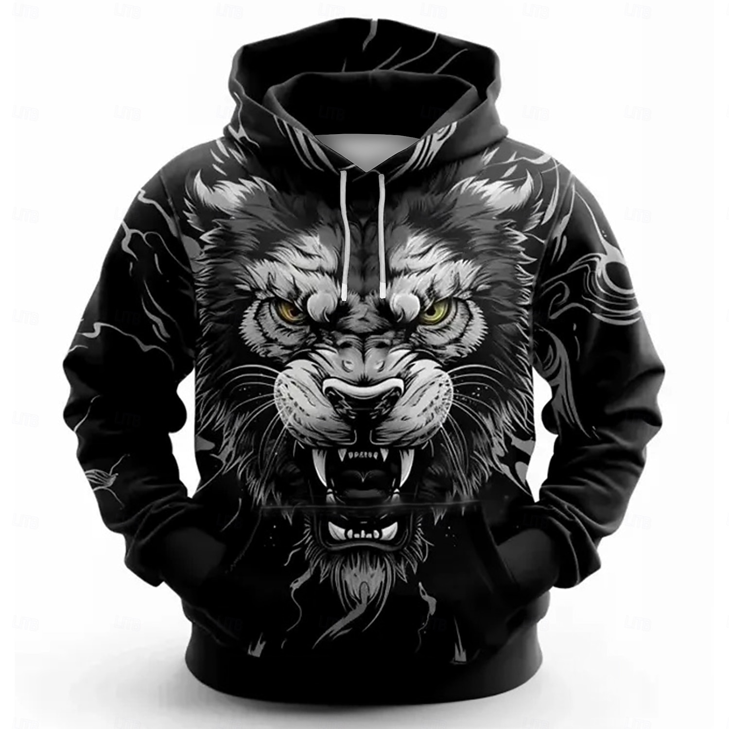 Hombre León Sudaderas Sudadera Moda Fresco Diario Manga Larga Cuello Barco Fiesta Festivos Ropa de calle Negro Correa Otoño Invierno Diseñador S M L XL XXL XXXL 2026 - $30.99 –P1