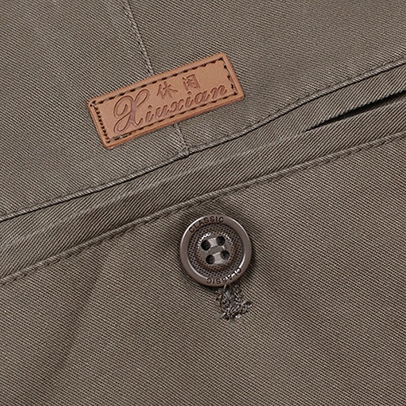 Men's Dress Pants Trousers Chinos Buttons Pocket Straight Leg Plain Comfort Formal Party Work Fashion Classic Style Black Navy Blue Micro-elastic 2025 - $39.99 –P5
