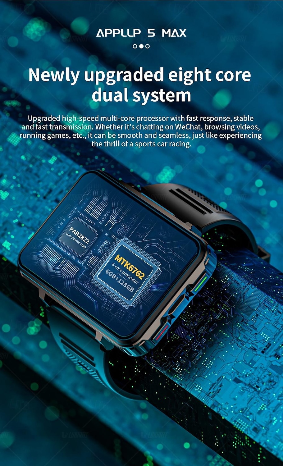 LOKMAT APPLLP 5 MAX Умные часы 2.4 дюймовый Смарт-часы-телефон 3G 4G Bluetooth Педометр Напоминание о звонке Датчик для отслеживания сна Совместим с Android iOS Женский Мужчины GPS 2025 - $231.99 –P3