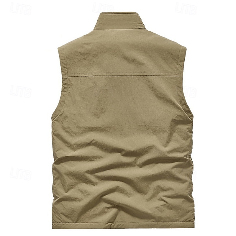 Men's Hiking Vest Hiking Fleece Vest Sleeveless Vest Outdoor Thermal Warm Fleece Lining Comfortable Winter Multiple Pockets Polyester Black Army Green Khaki Hunting Fishing Climbing 2025 - $31.99 –P6