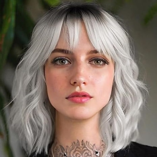 Short Wavy Wig with Bangs for Women Curly Bob Synthetic Wigs for Daily Use Costume Cosplay St.Patrick's Day Wigs 2025 - $18.49 –P5