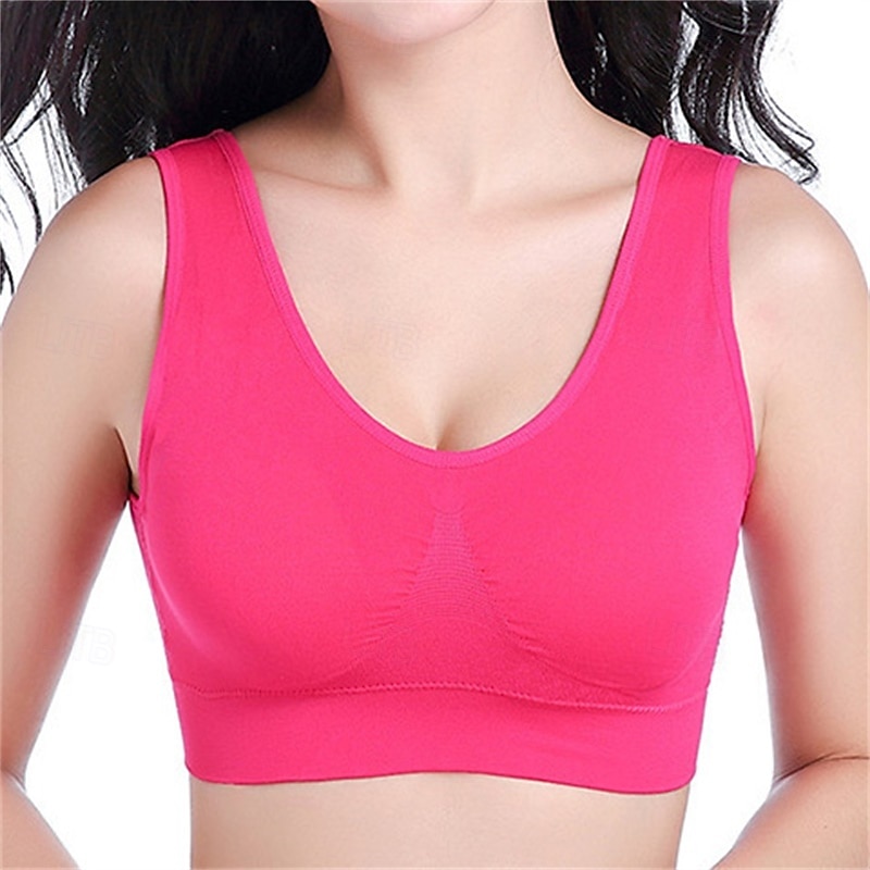 Per donna Reggiseno Intimo / Maglia Intima Top reggiseno Comodo Traspirante Resistente agli urti Imbottitura rimovibile Senza ferretto Semplice Sport Abbigliamento sportivo Rosa chiaro Blu chiaro del 2025 a $10.49 –P7