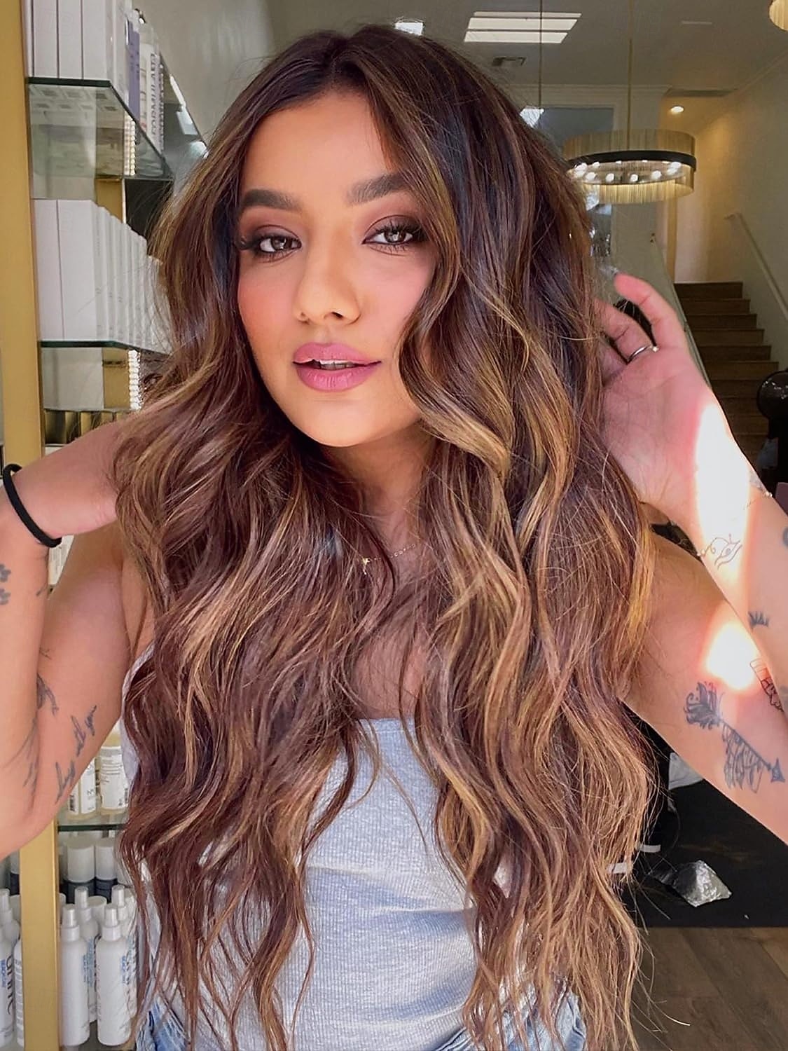 Long  Wigs for Women Middle Part Wig Long Curly Wavy Synthetic Wigs for Daily Party Use 2026 - $19.49 –P1