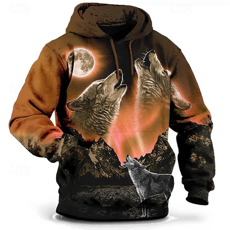 Per uomo Lupo Stampa 3D Felpa con Cappuccio Felpa con cappuccio Felpe con cappuccio Manica Lunga Felpa con cappuccio Con Cappuccio Moda Vacanza Lavoro Abbigliamento quotidiano Grigio verde Bianco e del 2025 a $13.99 –P3