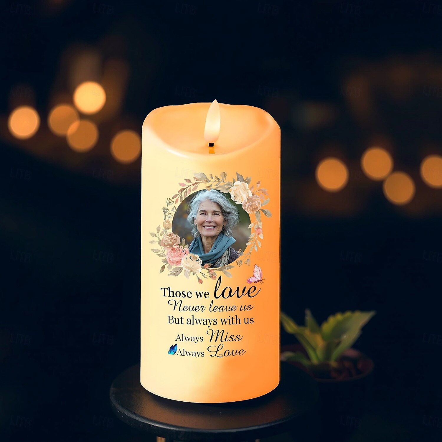 Personalized Memorial LED Candle Custom Photo Sympathy Gifts For Loss Of Loved Ones, Elegant Remembrance Light for Home Bedroom Decor, Tribute to Passed Loved Ones 2025 - $27.99 –P6