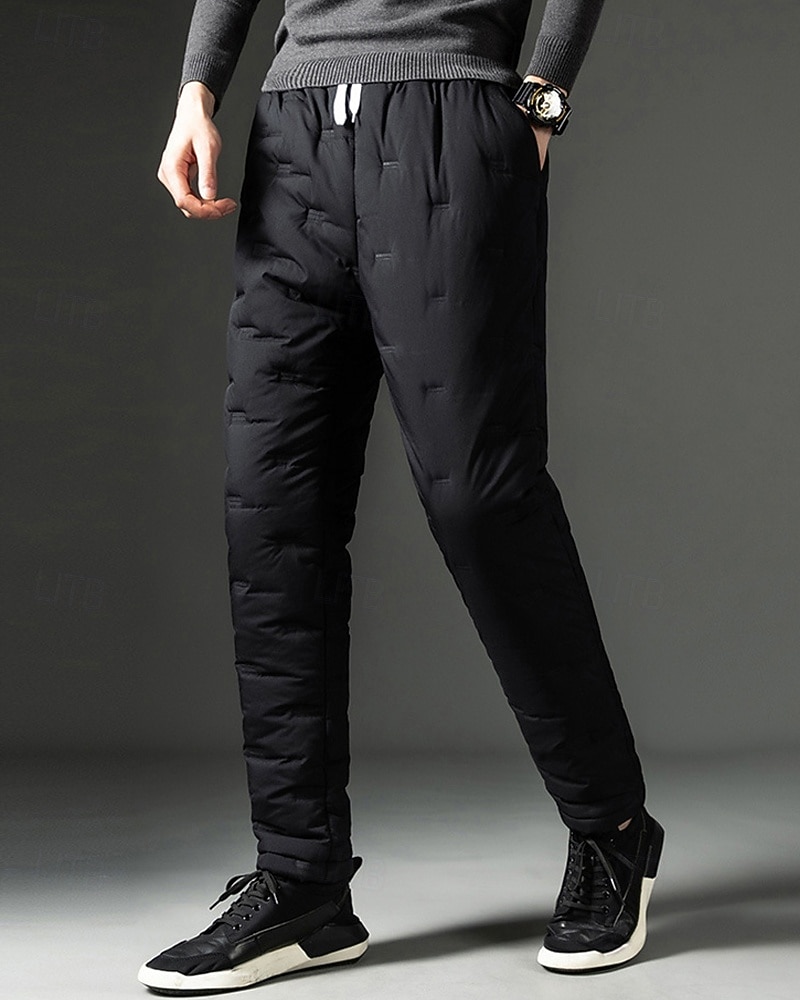Men's Sherpa Fleece Pants Sweatpants Joggers Trousers Pocket Drawstring Elastic Waist Plain Comfort Warm Sports Outdoor Daily Fashion Casual Black 1# Black Micro-elastic 2026 - $16.49 –P18