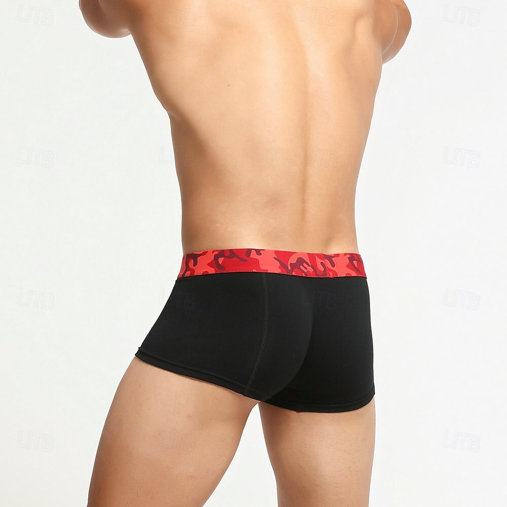 Herren 1 pc Unterwäsche Boxer Boxer-Shorts Patchwork 90% Baumwolle Atmungsaktiv Weich Komfortabel Farbblock Buchstabe Mittlere Hüfthöhe Schwarz Weiß 2025 - $8.99 –P7