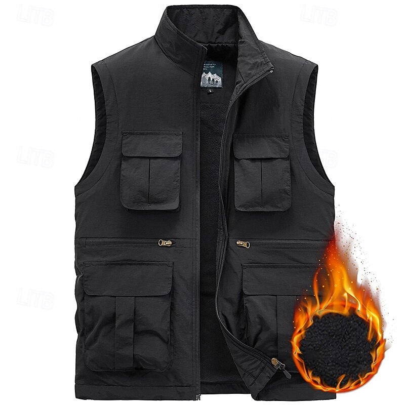 Муж. Жилет для туризма и прогулок Зимнее пальто Флисовый жилет для туризма и прогулок Зима Осень на открытом воздухе Сохраняет тепло Флисовая подкладка Удобный Жилет Охота Рыбалка Восхождение 2026 - $55.99 –P6