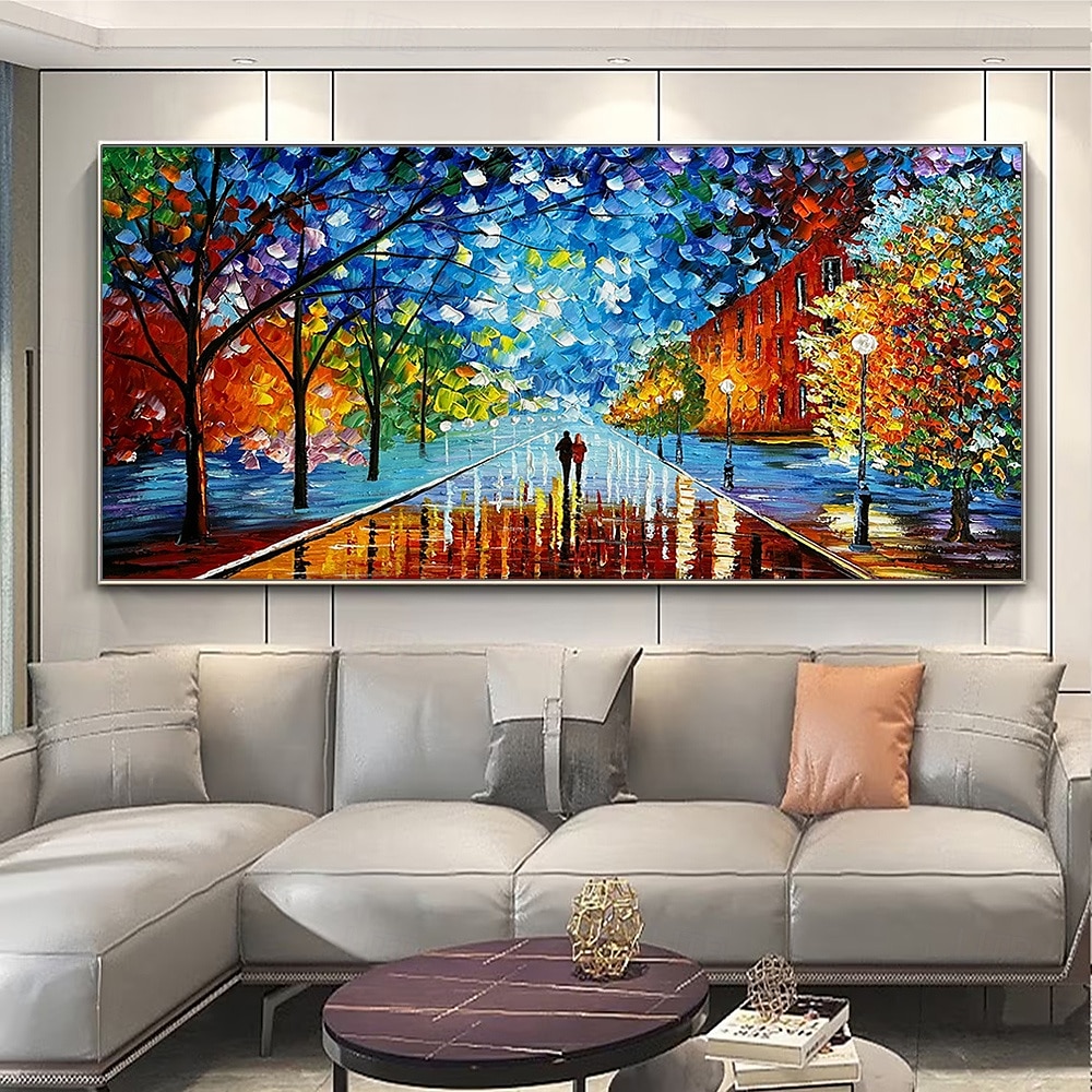 2025年 ミンチュラ ハンドメイド テクスチャ 抽象風景 キャンバス 油絵 壁アート 装飾 モダン 抽象画 家の装飾用 ロール フレームなし 未伸張 絵画  コレクション – $83.99 –P2