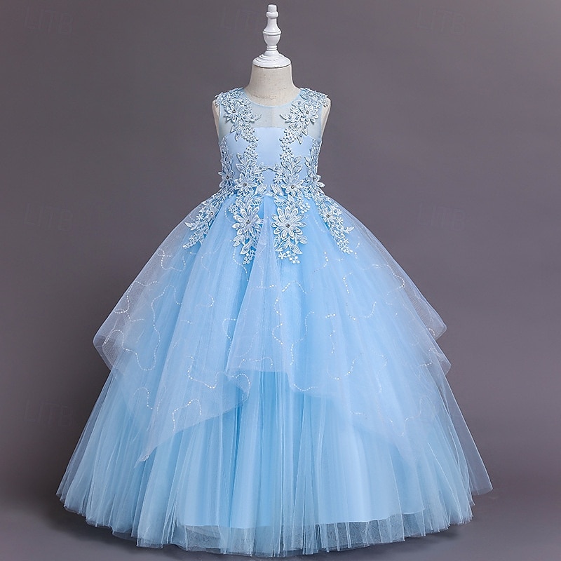 Vestido para Meninas das Flores Crianças Para Meninas Vestido de princesa Espetáculo Casamento Festa Elegante Lindo Com Transparência Côr Sólida Sem Manga Gola Redonda Branco Rosa 4 anos + de 2025 por $40.99 –P2
