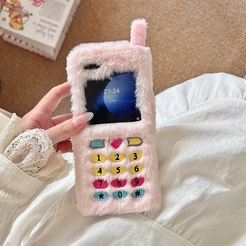telefone Capinha Para Z Flip 7 Z Virar 6 Z Flip 5 Z Flip 4 Z Flip 3 Capa traseira Antichoque Retro Felpudo de 2025 por $19.99 –P7