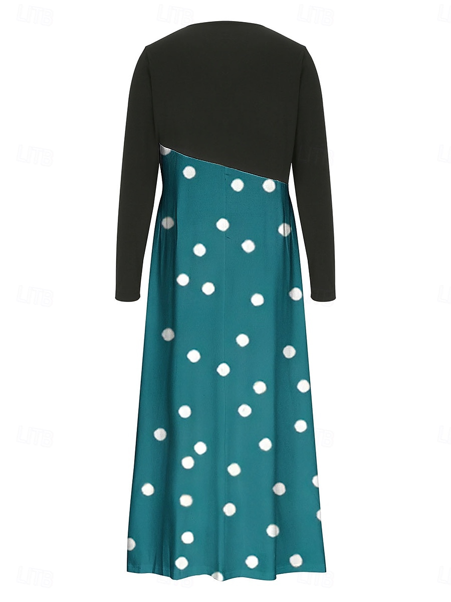robe décontractée pour femme imprimé graphique col en V robe maxi élégante décontractée fête rendez-vous manches longues automne hiver de 2025 ? $46.99 –P10
