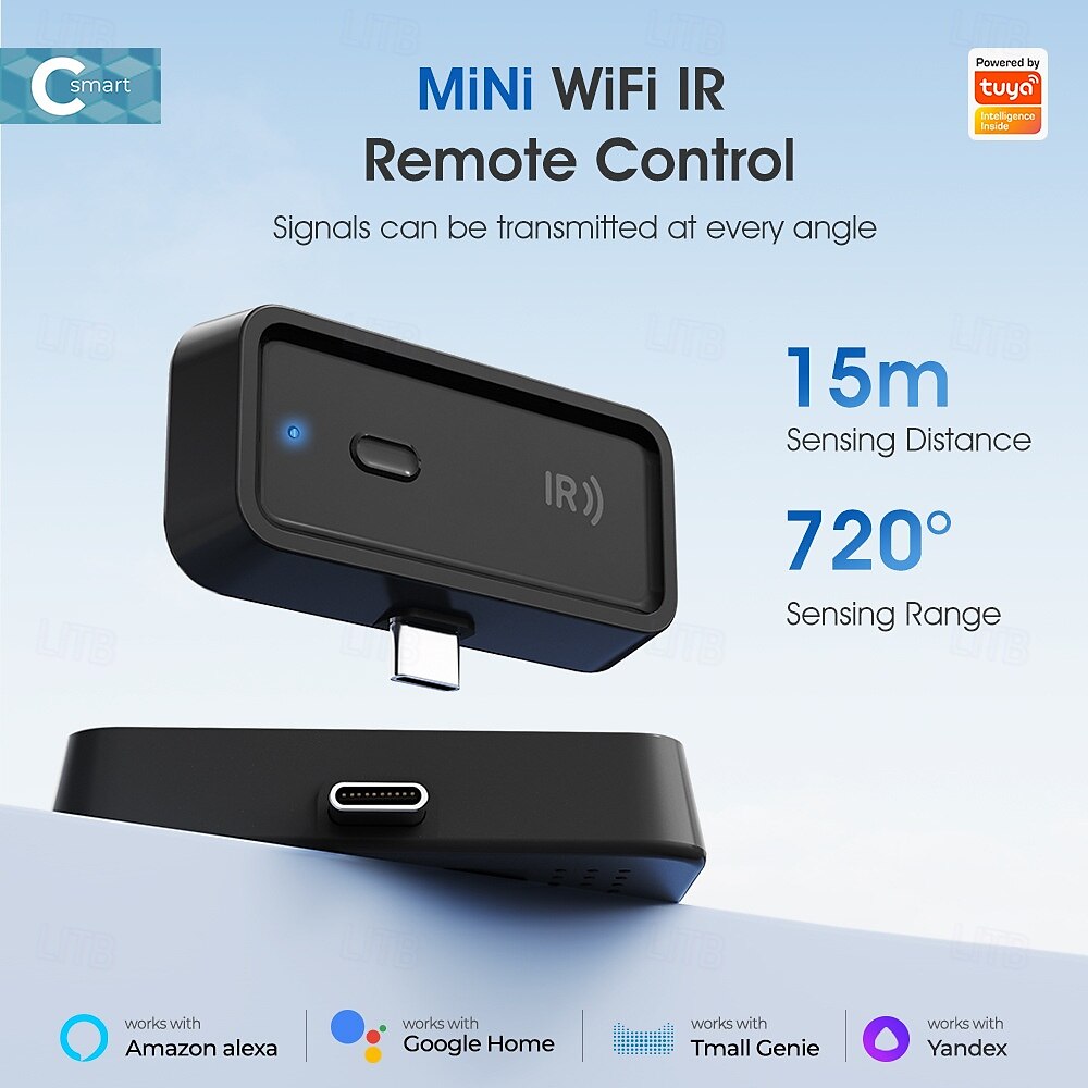 שלט מיני חכם wifi bt שלט אינפרא אדום עבודה מסוג-c עם alexa google home 2025 - $20.99 –P1