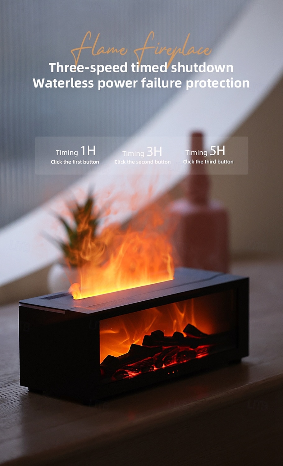 Flame Diffuser USB-Powered Simulated Flame Aroma Diffuser 7-Color Flame Oil Essential Aroma Diffuser with Remote 2025 - $42.99 –P11