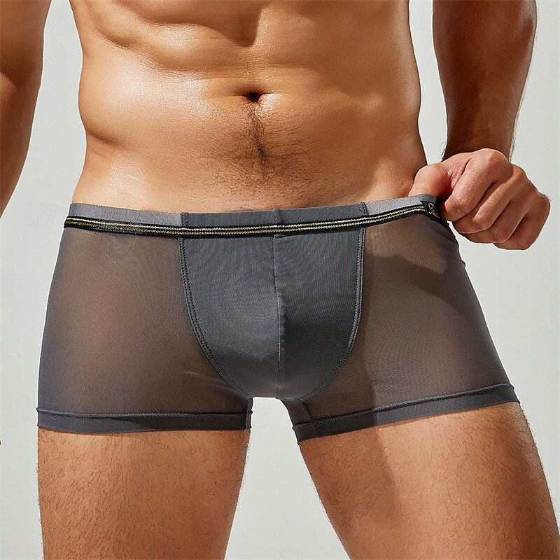 Herren 1 pc Unterwäsche Boxer Boxer-Shorts Patchwork Chinlon Atmungsaktiv Weich Komfortabel Farbblock Mittlere Hüfthöhe Schwarz Weiß 2025 - $10.49 –P14