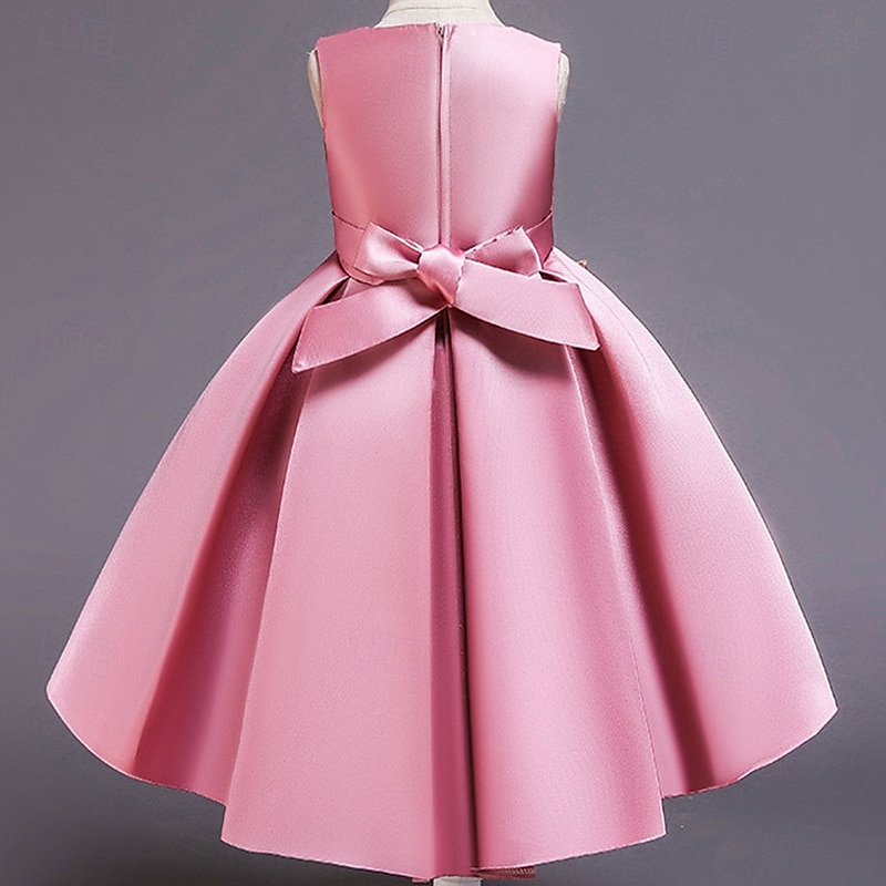 Blumenmädchenkleid Kinder Mädchen Prinzessinenkleid Leistung Hochzeit Party Elegant Schön Patchwork Blumen Ärmellos Rundhalsausschnitt Weinrot Rosa 4 Jahre + 2025 - $30.99 –P4