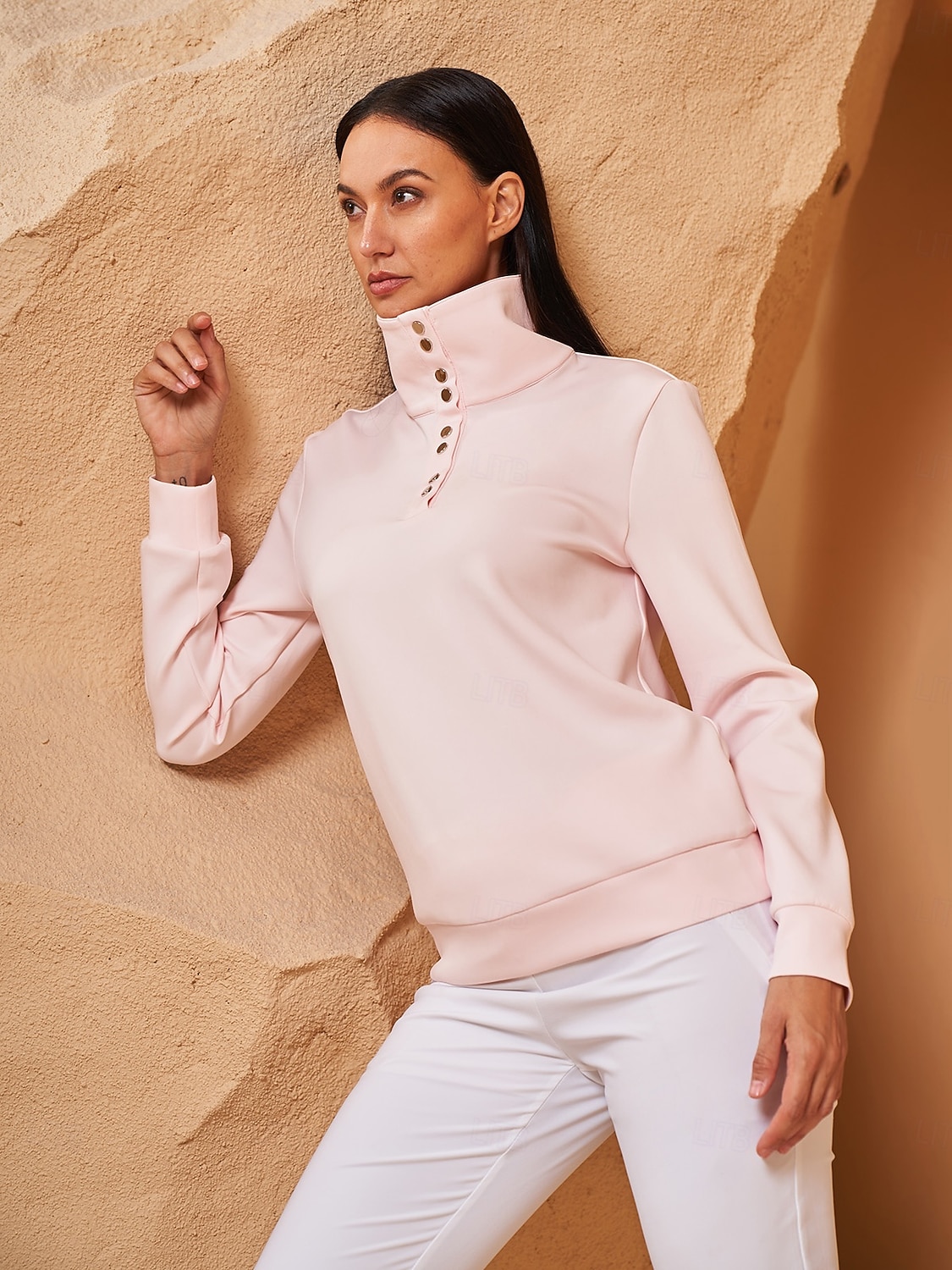 Dam Pullover-tröja Svart Vit Rosa Långärmad Överdelar Golfkläder för damer Kläder Outfits Bär kläder 2025 - $33.99 –P5
