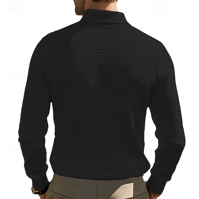 Men's Corduroy Shirt Golf Shirt Work Casual Lapel Long Sleeve Basic Modern Solid Color Buttons Spring &  Fall Regular Fit Wine Black White Yellow Sky Blue Light Grey Corduroy Shirt 2025 - $18.99 –P13