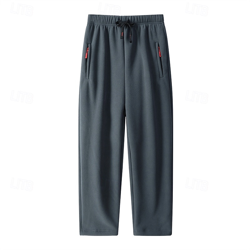 Men's Sherpa Athletic Pants Trousers Straight Leg Sweatpants Pocket Drawstring Elastic Waist Plain Comfort Warm Sports Outdoor Daily Fashion Casual ArmyGreen Black Micro-elastic 2026 - $25.99 –P13
