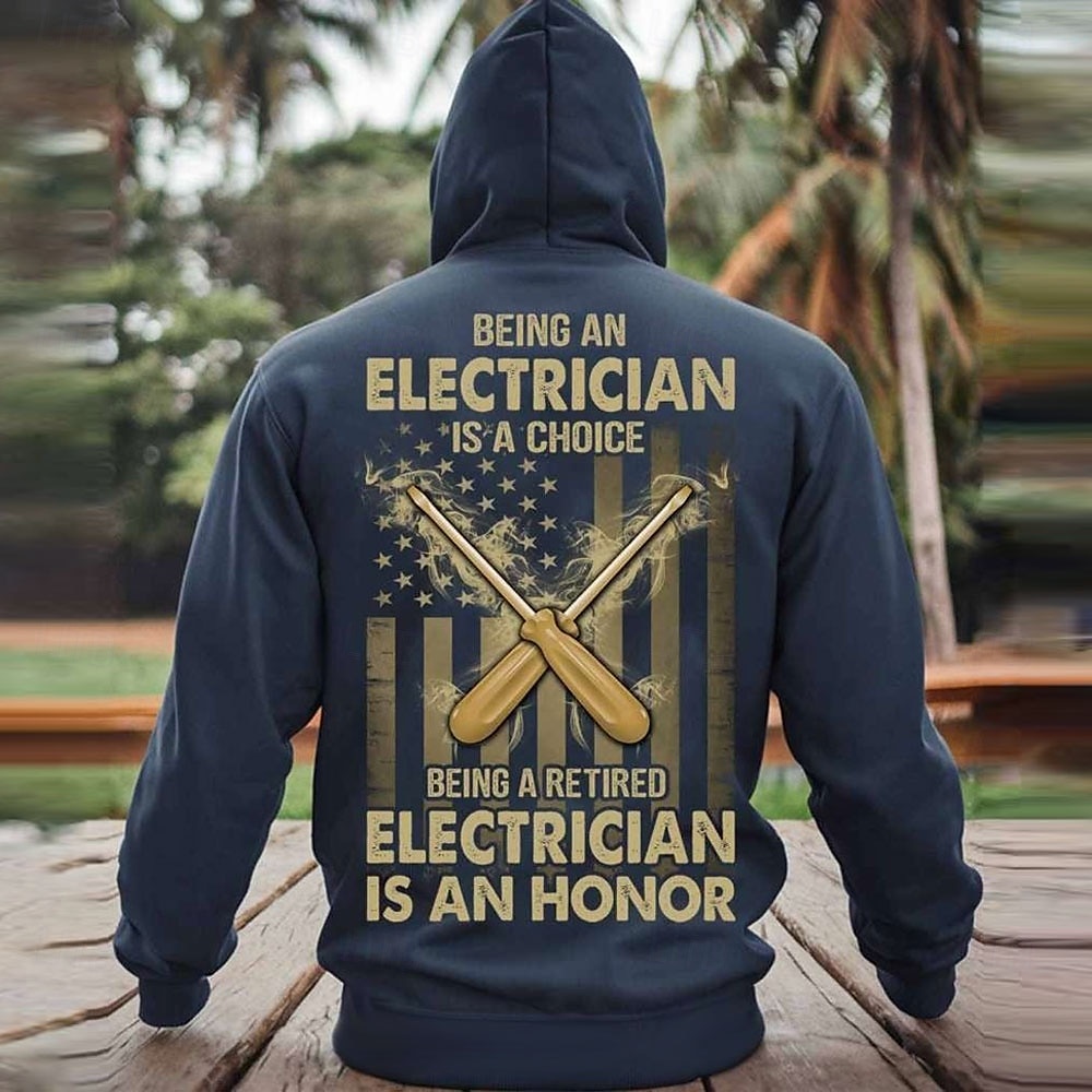 Men's Funny Electrician Hoodies Sweatshirt Outerwear Hooded Sweatshirt Crew Neck Fashion 3D Print Party Holiday Streetwear Black Blue Drawstring Fall Winter Designer 2025 - $29.99 –P1