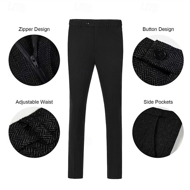 Retro / vintage Ryczące 20s 1920 roku Spodnie Stroje Smokin Wielki Gatsby Pan Gangster Męskie Strój karnawałowy Święta Karnawał Nowy Rok Ślub Bal maskowy Spotkanie towarzyskie Dla dorosłych Płaszcz 2025 - $131.99 –P9