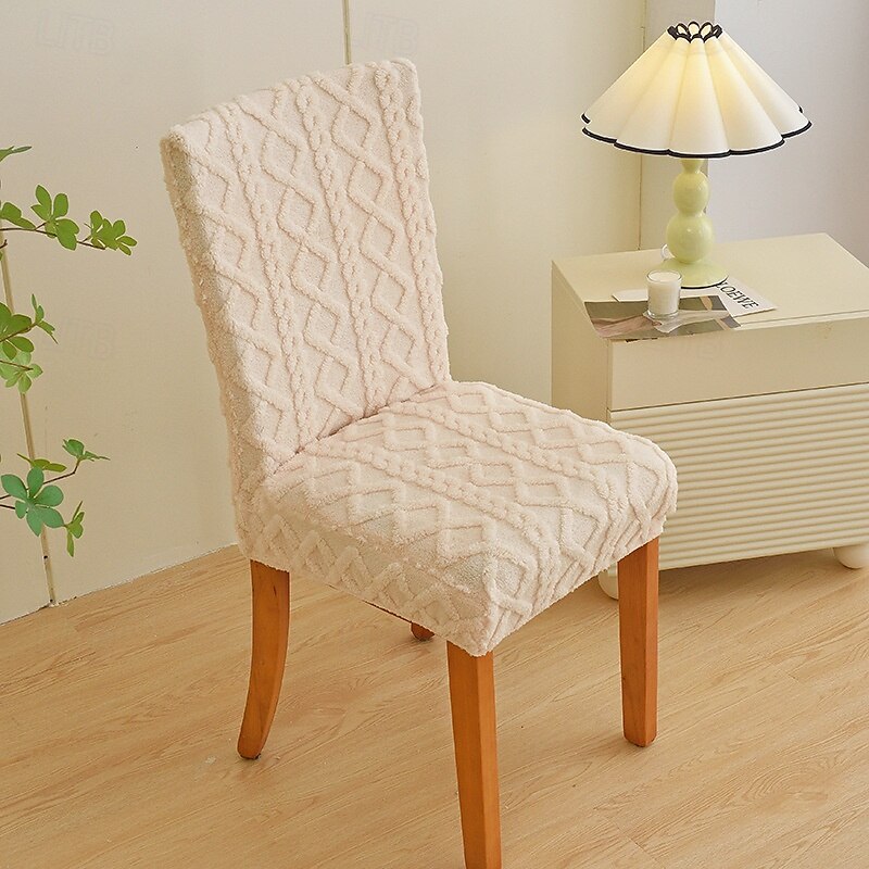 Fundas elásticas para sillas de comedor, fundas para sillas de comedor con respaldo alto, fundas cálidas y flexibles, protectores de muebles suaves y duraderos, perfectos para agregar comodidad y estilo a la decoración de su comedor 2025 - $12.49 –P7