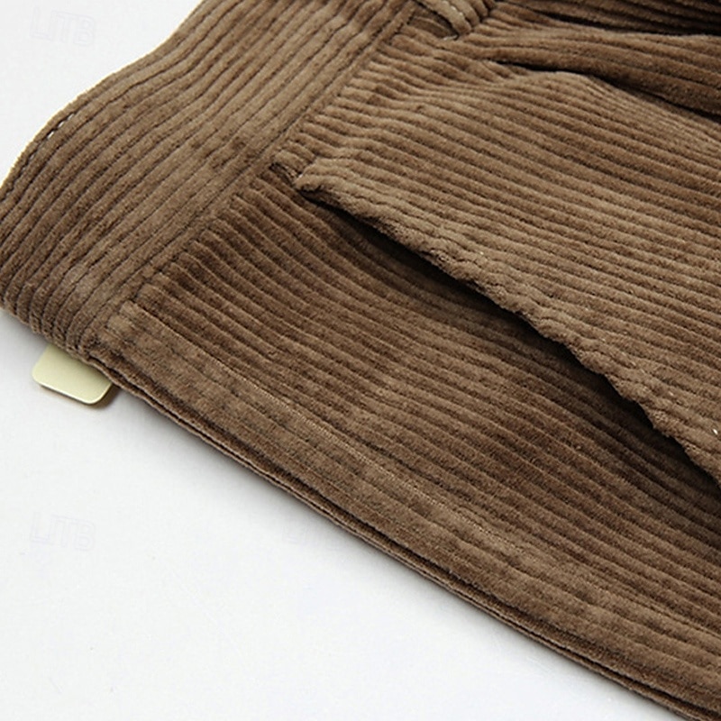 Herr Kostymbyxor Manchesterbyxor Långbyxor Rakt ben Slät Komfort Dagligen Klassisk Stil 다크 카키 Svart Microelastisk 2025 - $50.99 –P5