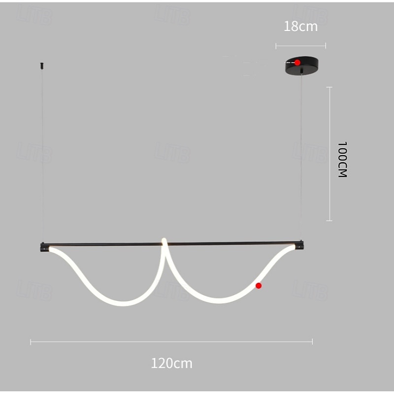 lampada a sospensione lineare sottile in metallo con tubo lungo e paralume in silicone lampada a sospensione a led lampade a goccia nere a flute 110-240v del 2025 a $249.99 –P5