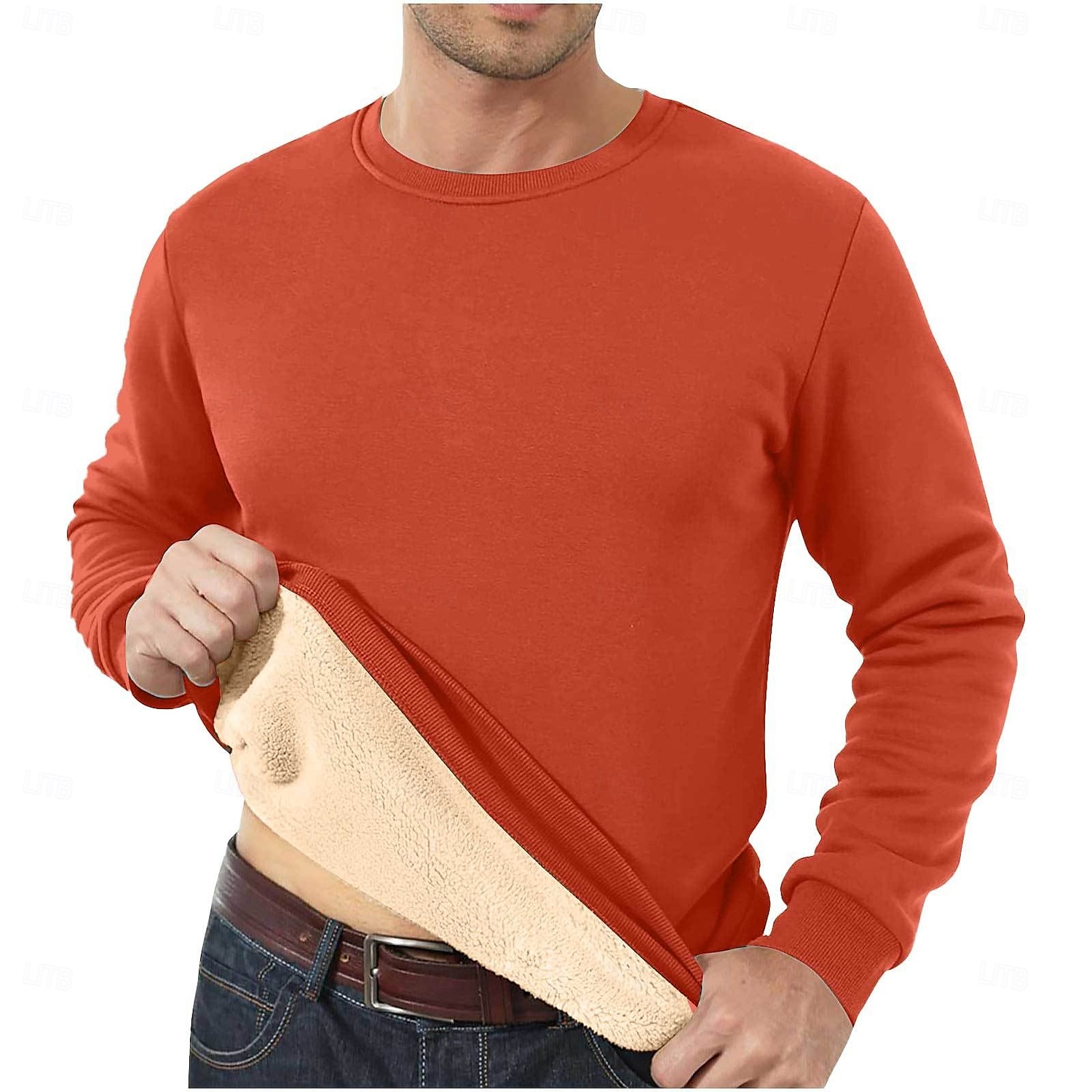 Herr Tröja Sherpa linne Svart Gul Rubinrött Blå Grön Rund hals Slät Sport & Utomhus Dagligen Helgdag Streetwear Häftig Ledigt Vinter Vår & Höst Kläder Pull Tröjor 2025 - $30.99 –P3