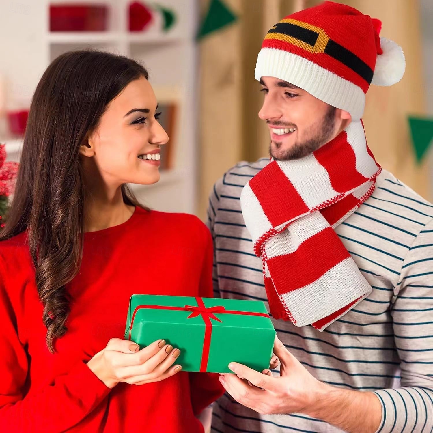 Mikulás Manó Kesztyűk karácsonyi ajándék Kötött sapkák sálkészlet Férfi Női Újdonság Vicces Kötött Minta Karácsony szenteste Kesztyűk Sál Kalap 2025 - $24.99 –P10